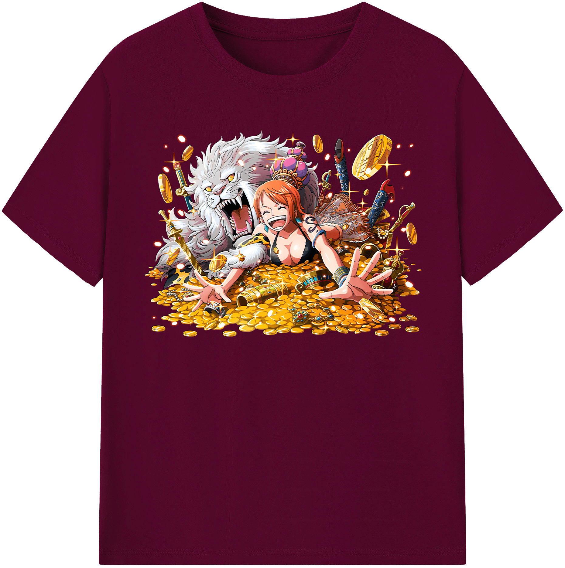 （画像用） ワンピース ナミ ONE PIECE Nami レディースカジュアルプリントTシャツ（綿100％）